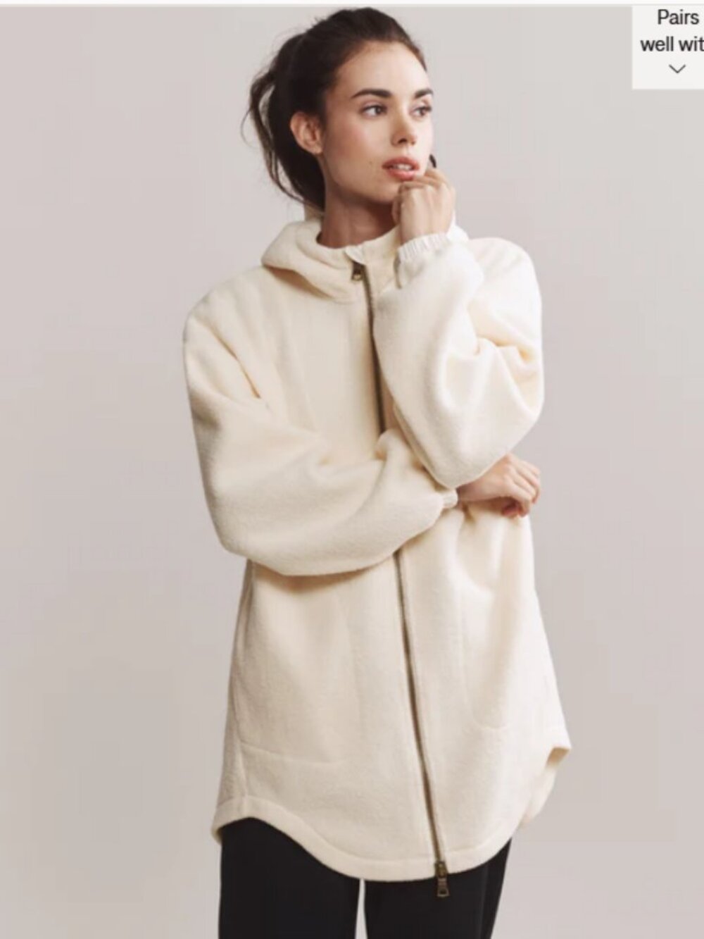 RHONE AloftFleece Full Zip Cream Size Medium